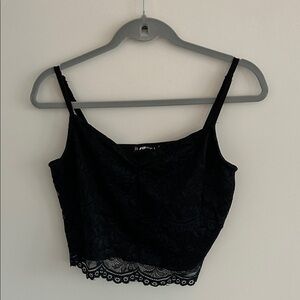 Elegant Black Lace Crop Top